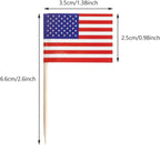 100 Pack USA American Flag US Toothpick Flags, Cocktail Picks Mini Stick Cupcake Toppers Country Picks Party Decoration Celebration Cocktail Food Bar Cake Flags (American)