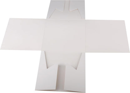 Cakebon Cake Boxes with Boards - 10 Inch Round Cake Drum White (1-pack) - Box With Window for Birthdays, Weddings and Parties