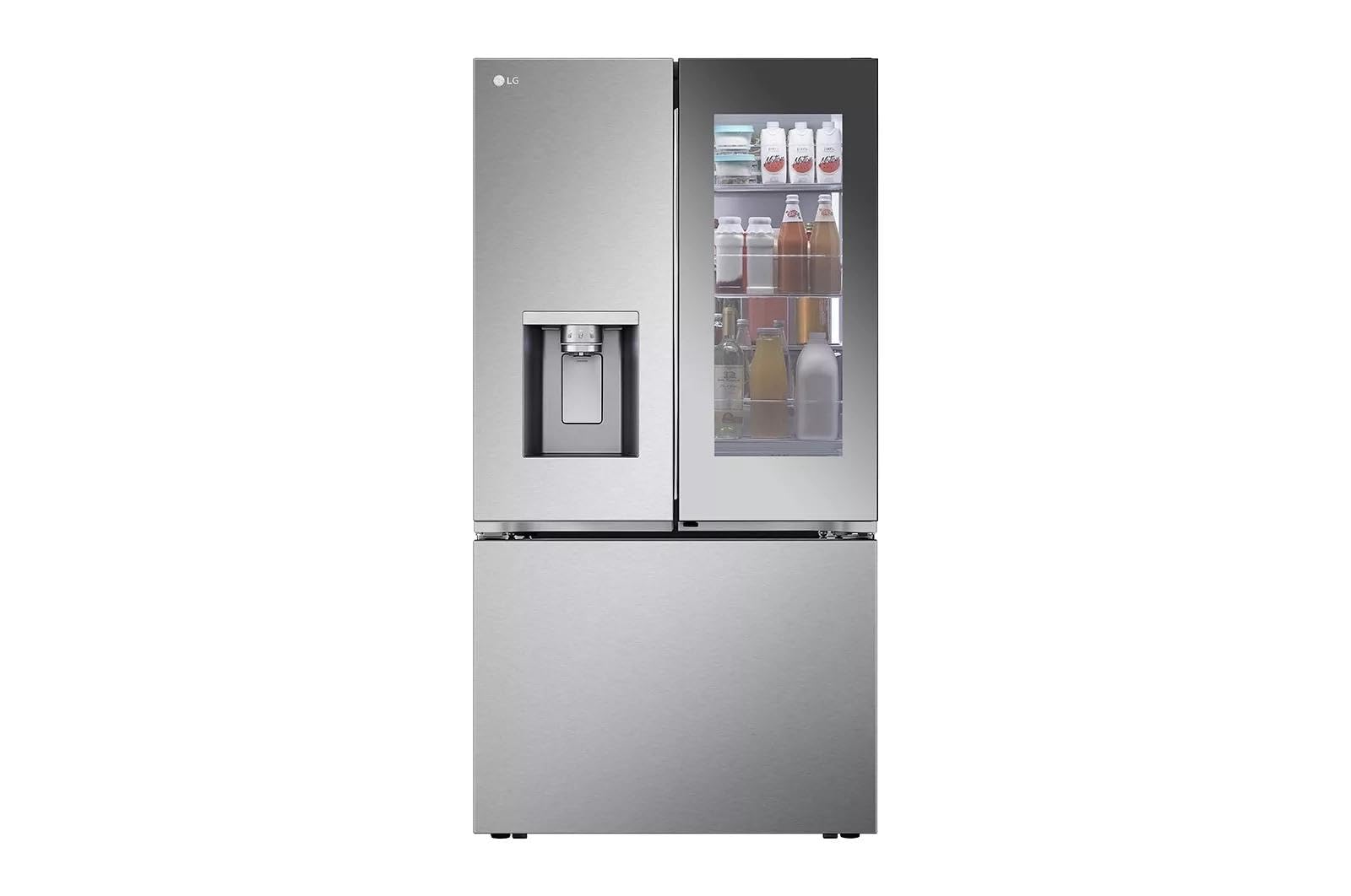 Холодильник LG LRYKC2606S, 26 куб. футів, з французькими дверцятами, розумним дзеркалом InstaView® Counter-Depth MAX™ та чотирма видами льоду