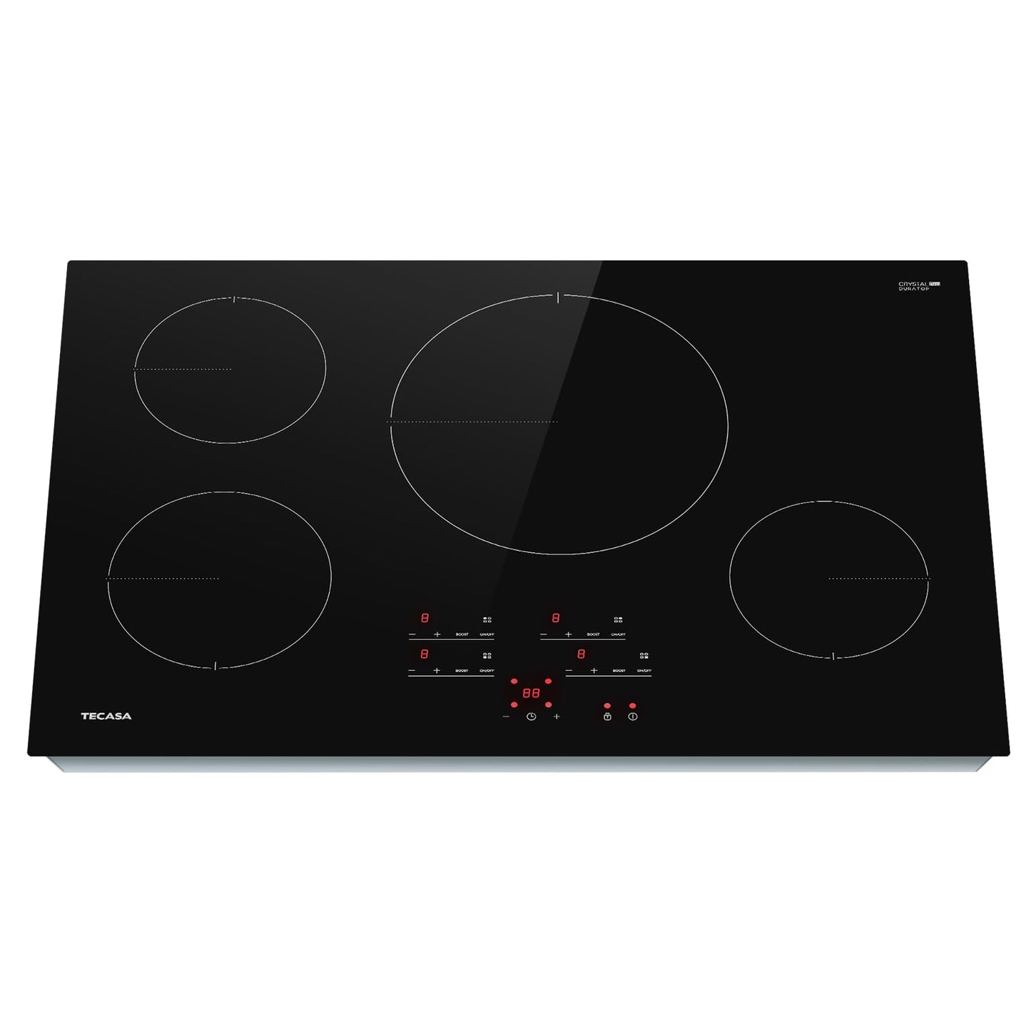 TECASA 30 Inch Induction Cooktop, 7400W Built-in Induction Stovetop with 4 Boost Burner, Timer & Child Safety Lock, 9 Heating Level, Sensor Touch Control, 240V, Drop-in Electric Stove Top