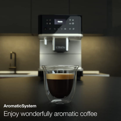 Miele CM 6160 MilkPerfection Automatic Coffee Machine - OneTouch for Two, AromaticSystem, 4 individual profiles, DoubleShot, WiFi-compatible, LED lighting, easy cleaning, in Lotus White