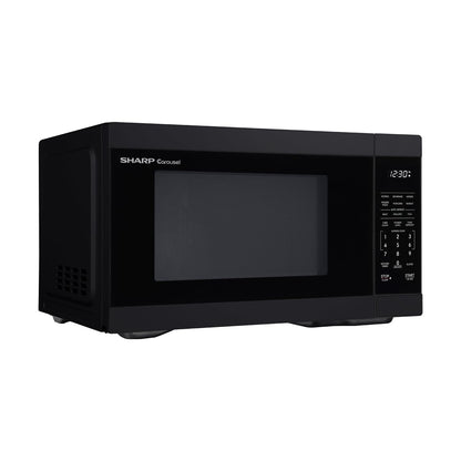 SHARP SMC1161KB Oven with Removable 12.4" Carousel Turntable, Cubic Feet, 1000 Watt Countertop Microwave, 1.1 CuFt, Black