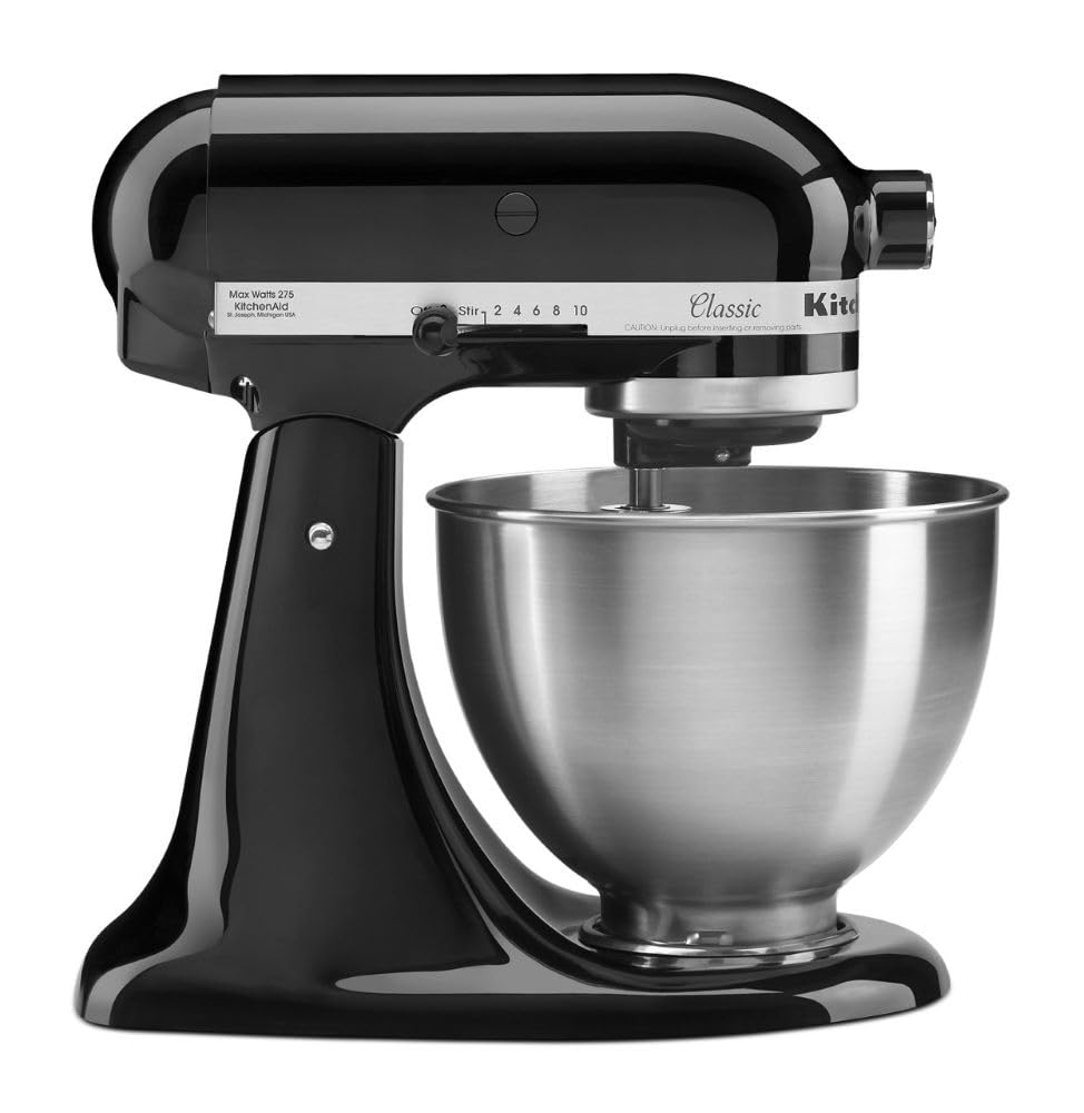 Mikser stojący KitchenAid Classic Series 4,5 kwarty z głowicą pochylaną K45SS, Onyx Black