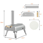 aidpiza Pizza Oven Outdoor 12" Wood Fired Pizza Ovens Pellet Pizza Stove for Outside, Portable Stainless Steel Pizza Oven for Backyard Pizza Maker Portable Mobile Outdoor Kitchen (Swivel Grey)
