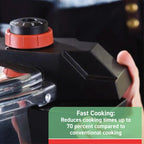 Szybkowar T-fal, aluminiowy szybkowar, 22 kwarty, 3 ustawienia PSI, naczynia kuchenne, garnki i patelnie, duża pojemność, kratki chłodzące, książka z przepisami, konserwowanie warzyw, mięsa, drobiu, owoców morza, srebrny