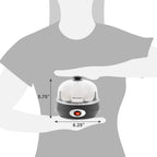 Elite Gourmet EGC007CHC# Швидковарна яєчня, 7 легко очищуваних, зварених твердих, середніх та некрутих яєць, поачер, омлетниця, автоматичне вимкнення, сигналізація, буклет з 16 рецептами, темно-сірий колір
