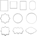 10 PCS Plaque Frame Cookie Cutters Set Fondant Tiles Biscuit Cutter Molds for Cookie Fruit Shapes