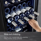 Honeywell 34 Bottle Compressor Wine Cooler Refrigerator, Large Freestanding Wine Cellar For Red, White, Champagne or Sparkling Wine, Digital Temperature Control, Stainless Steel