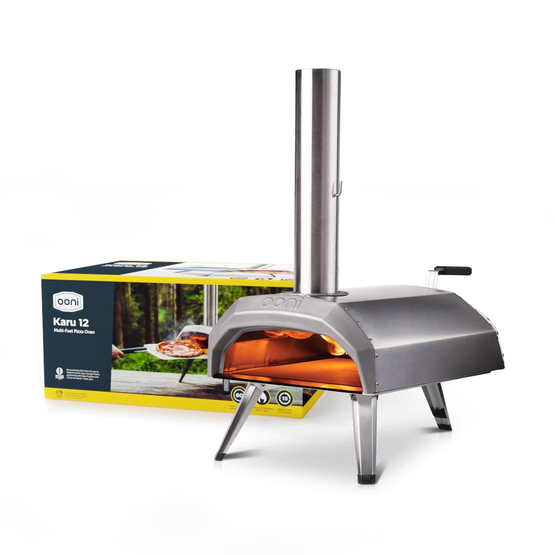 Ooni Karu 12 Multi-Fuel Pizza Oven - Ultimate Pizza Oven Bundle - Save 10% on Karu 12 Gas Burner, Cover and 12" Perforated Peel