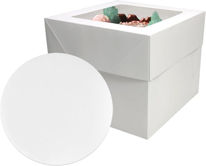 3 sets Cake Boxes 12x12x10 inches with Boards Bakery Boxes for Cakes