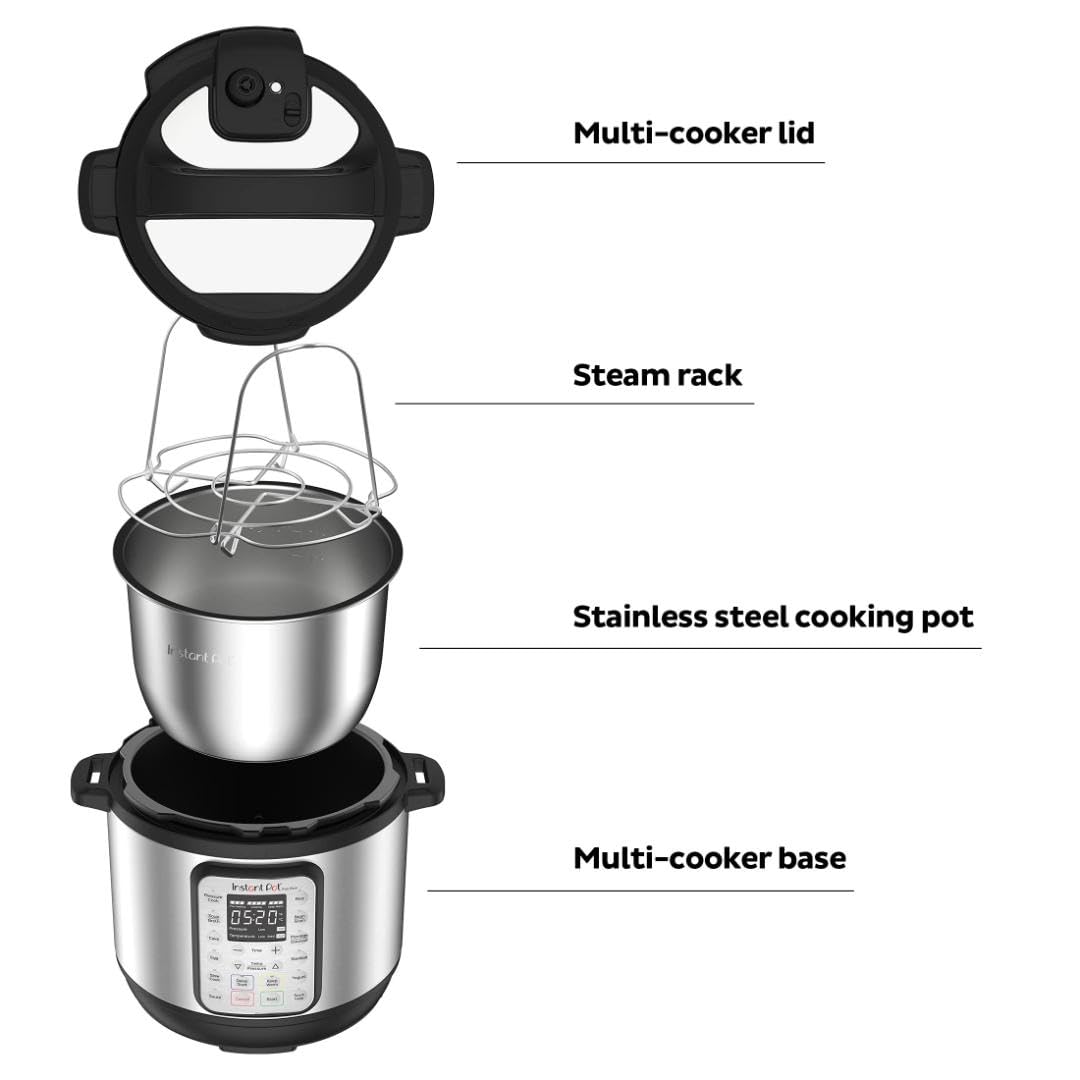 Instant Pot Duo Plus 9-in-1 Electric Pressure Cooker, Slow Cooker, Rice Cooker, Steamer, Sauté, Yogurt Maker, Warmer & Sterilizer, Includes App With Over 800 Recipes, Stainless Steel, 6 Quart