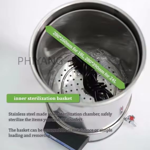 VIBURISH 18L Cyfrowy Wyświetlacz Autoklaw Parowy Sterylizator Przenośny Stal Nierdzewna Automatyczny Mikrokomputer Typ YX-18HDD