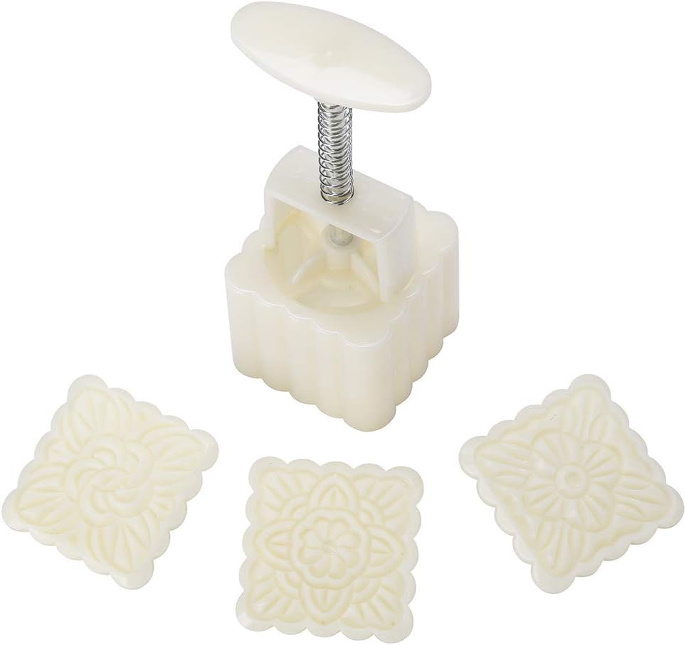 Mid-Autumn Festival Hand-Pressure Moon Cake Mould With 12 Pcs Mode Pattern For 4 Sets