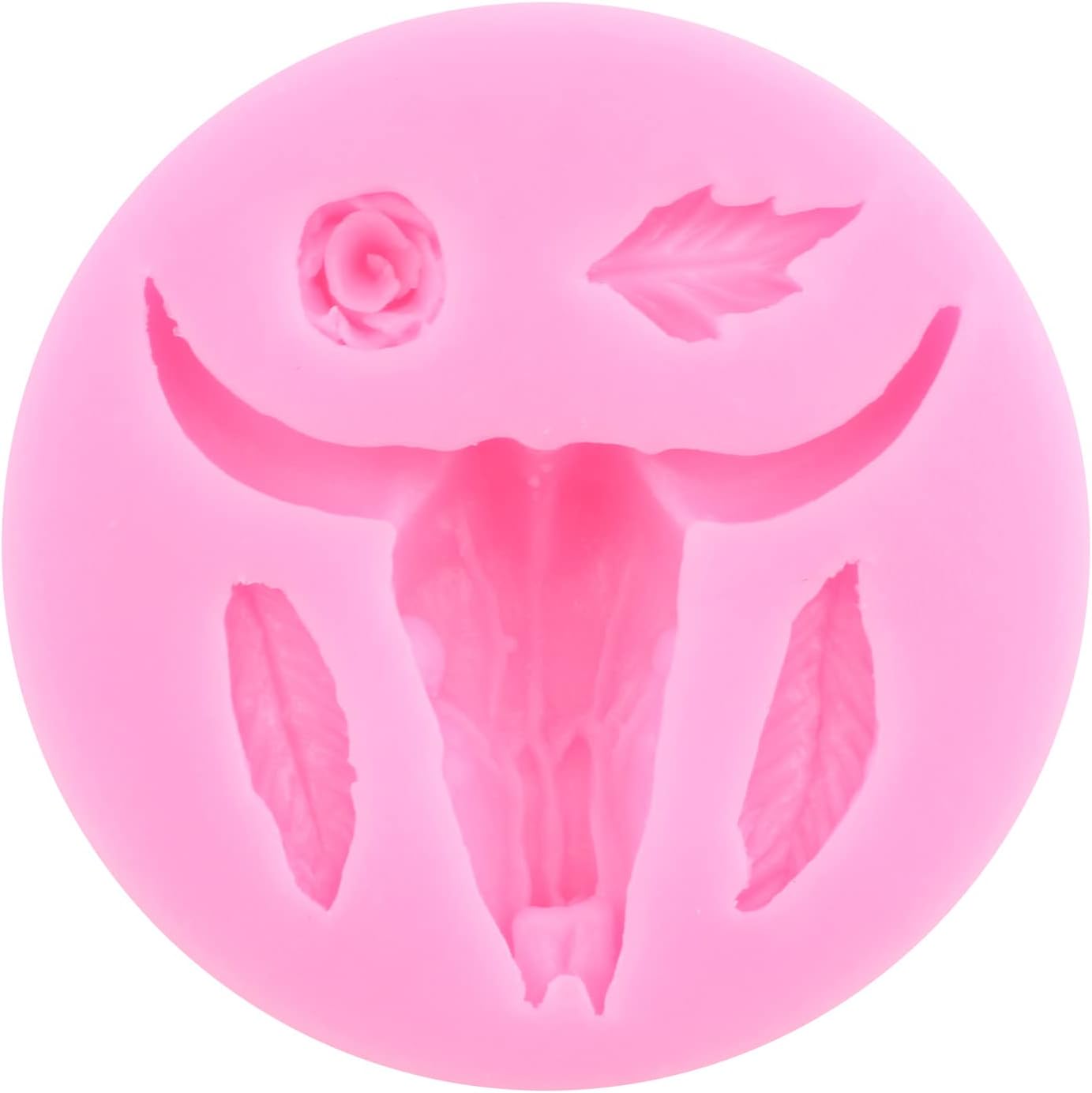 Mujiang Bull Head Silicone Molds Feather Arrow Cowboy Boots Horseshoe Hoof Fondant Mold Chocolate Cactus Star Shoe Mold For Candy Cake Decorating Cupcake Topper Gum Paste Polymer Clay Set Of 6