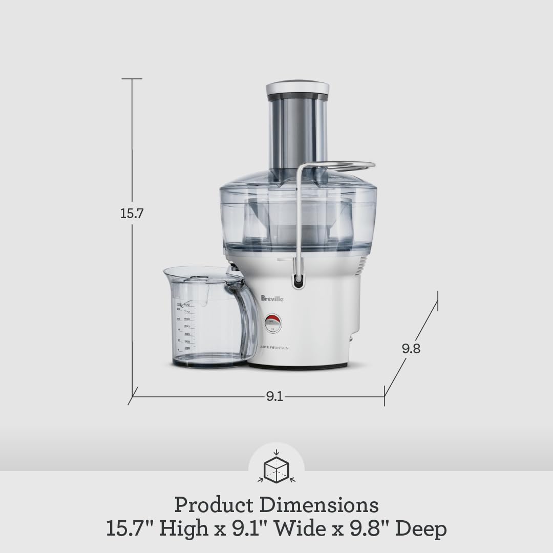 Компактна соковижималка Breville the Juice Fountain, 25,5 см x 25,5 см x 40,7 см, срібляста