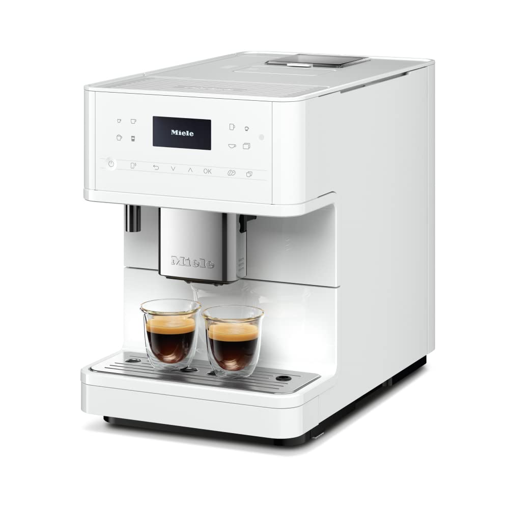 Miele CM 6160 MilkPerfection Automatic Coffee Machine - OneTouch for Two, AromaticSystem, 4 individual profiles, DoubleShot, WiFi-compatible, LED lighting, easy cleaning, in Lotus White