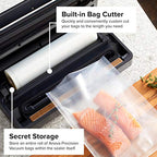 Zgrzewarka próżniowa Anova Culinary Precision Vacuum Sealer Pro, zawiera 1 rolkę worka, do gotowania metodą sous vide i przechowywania żywności, czarna, średnia