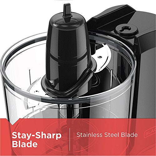 BLACK+DECKER 1,5-filiżankowy elektryczny rozdrabniacz do żywności, funkcja One Touch Pulse, silnik 150 W, ostrze Stay-Sharp, można myć w zmywarce