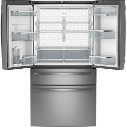 GE Profile PGE29BYTFS 36 Inch Freestanding 4-Door Smart French Door Refrigerator