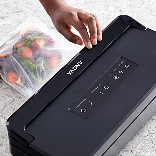 Zgrzewarka próżniowa Anova Culinary Precision Vacuum Sealer Pro, zawiera 1 rolkę worka, do gotowania metodą sous vide i przechowywania żywności, czarna, średnia