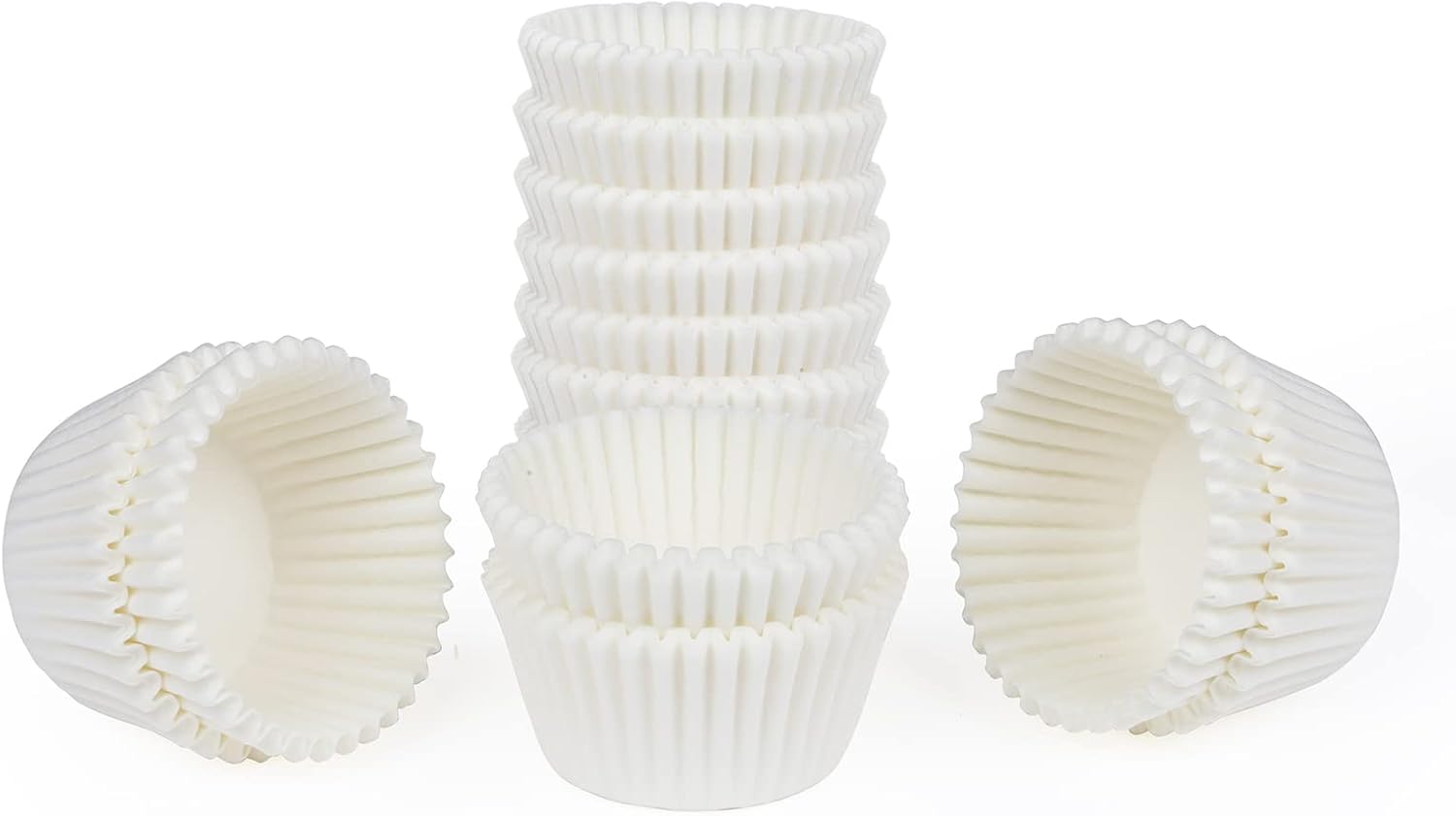 Caperci 500 Count Mini Cupcake Liners White Muffin Liners Greaseproof No Smell Small Cupcake Wrappers Baking Cups