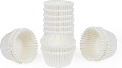 Caperci 500 Count Mini Cupcake Liners White Muffin Liners Greaseproof No Smell Small Cupcake Wrappers Baking Cups