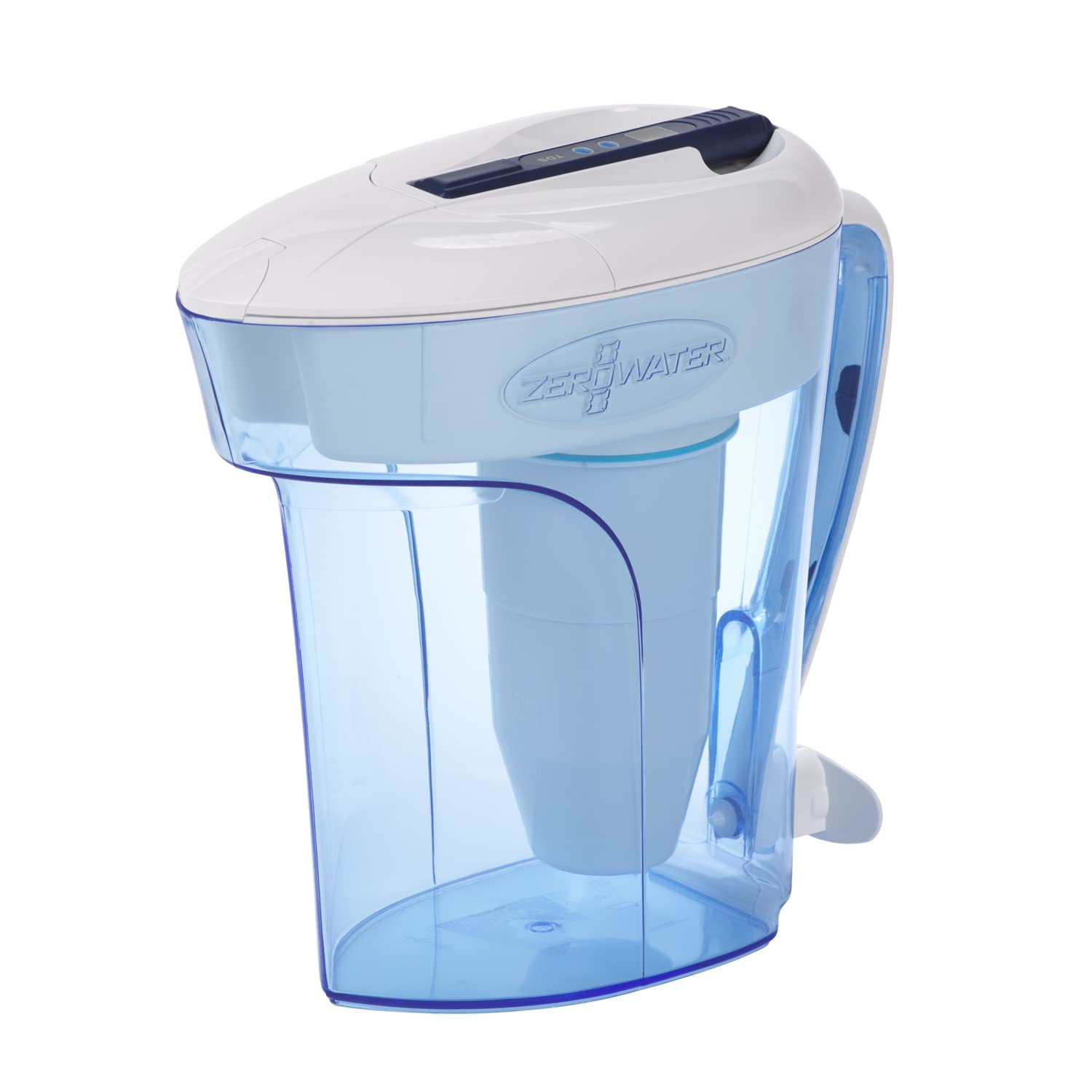 Dzbanek filtrujący wodę ZeroWater 12-Cup Ready-Pour 5-Stage z 5-stopniowym filtrem wody 0 TDS Zero – certyfikowany przez IAPMO w celu redukcji metali, chloru, ołowiu, chromu i wiecznych chemikaliów PFOA/PFOS