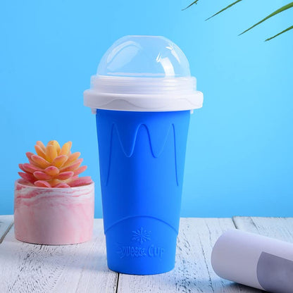 2 Packs Magic Quick Frozen Smoothies Maker - Portable Double Layer Slushy Maker Cup with Straw and Spoon, Gift for Everyone