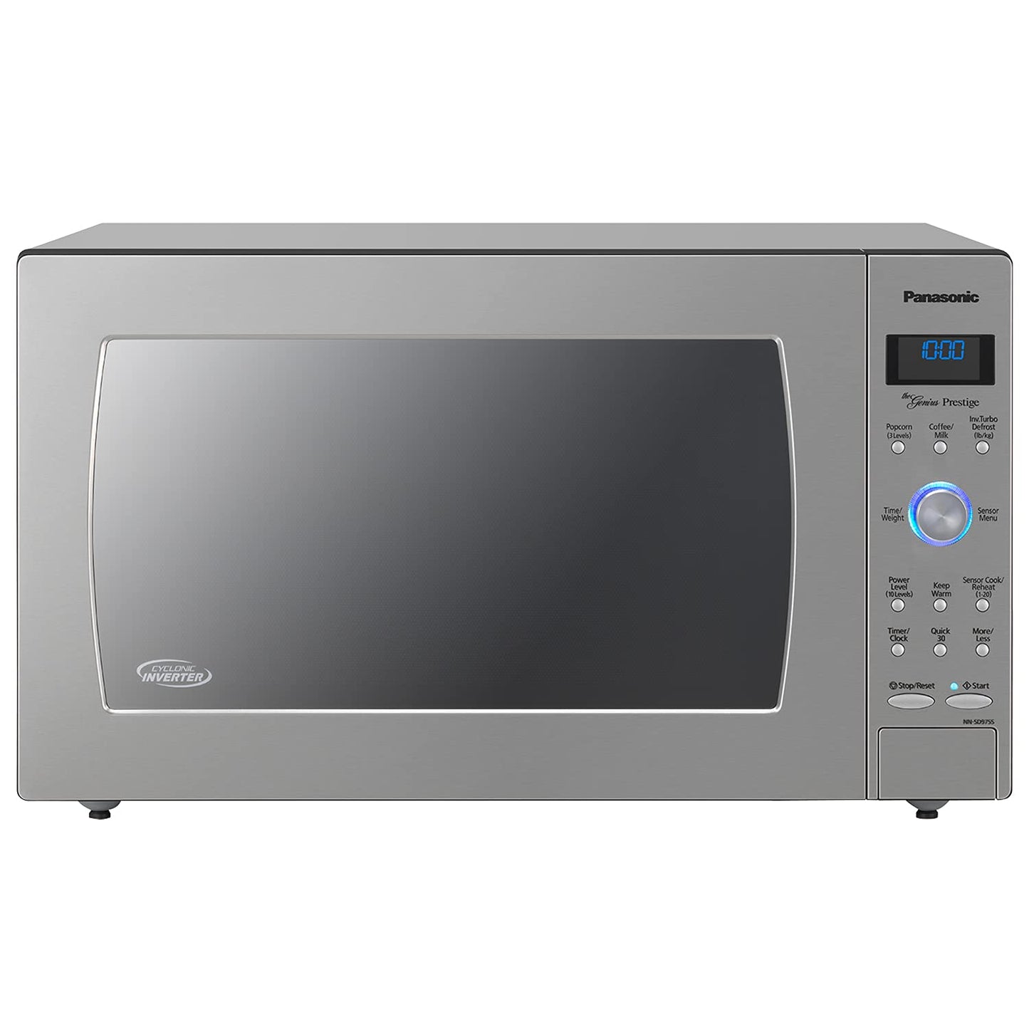 Piekarnik Panasonic z technologią inwertera cyklonowego, 1250 W, 2,2 stopy sześcienne, kuchenka mikrofalowa do blatu z czujnikiem Genius One-Touch Cooking – NN-SD975S (stal nierdzewna/srebrny), stal nierdzewna