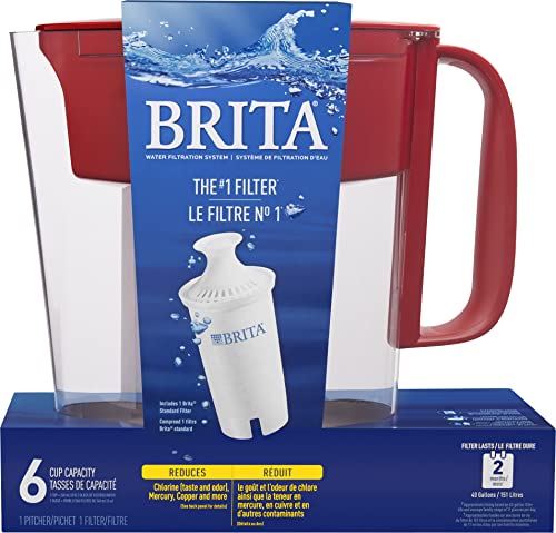 Brita Metro Water Filter Pitcher, BPA-Free Water Pitcher, Replaces 1,800 Plastic Water Bottles a Year, Lasts Two Months or 40 Gallons, Includes 1 Filter, Kitchen Accessories, Small - 6-Cup Capacity