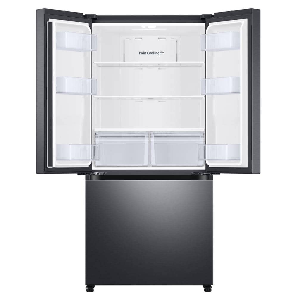 Холодильник SAMSUNG RF18A5101SG з французькими дверцятами, 18 куб. футів, Smart Counter Depth, чорний, з нержавіючої сталі