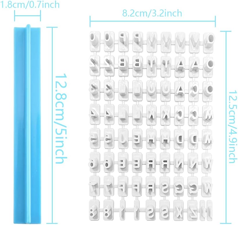 Pack of 72 Alphabet Number Letter Cookie Stamp Set Biscuit Fondant Decorating Baking Impress Mould