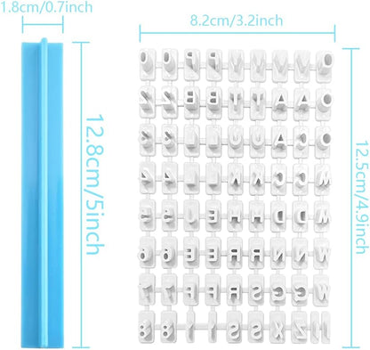 Pack of 72 Alphabet Number Letter Cookie Stamp Set Biscuit Fondant Decorating Baking Impress Mould