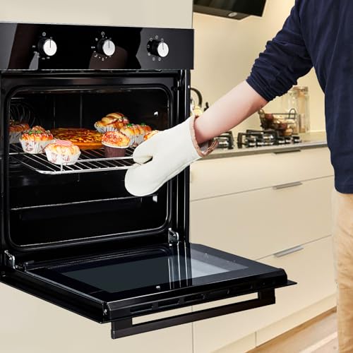 Hipicute 24” elektryczny wbudowany pojedynczy piekarnik ścienny - 2,5 Cu.Ft, 5 funkcji gotowania, 3000 W, dwuwarstwowe drzwi szklane, mechaniczne pokrętła - idealny do Twojej kuchni