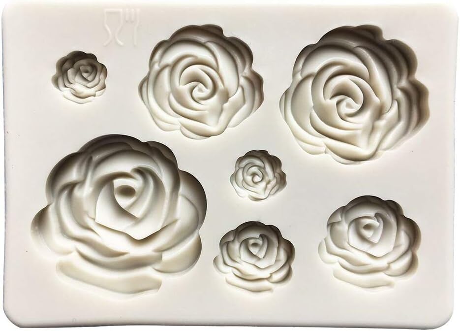 2PCS Rose Flowers silicone molds Cake Chocolate Mold wedding Cake Decorating Tools Fondant Sugarcraft Cake Molds