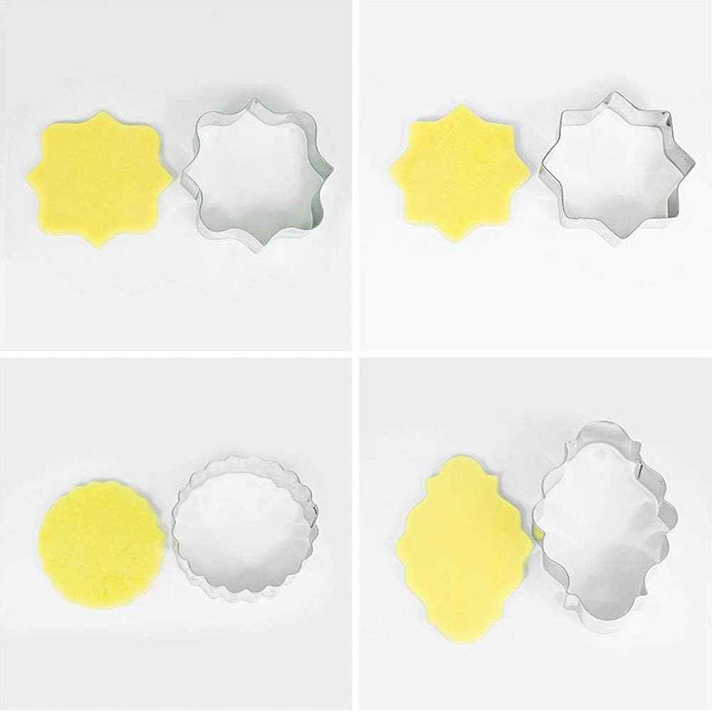 10 PCS Plaque Frame Cookie Cutters Set Fondant Tiles Biscuit Cutter Molds for Cookie Fruit Shapes
