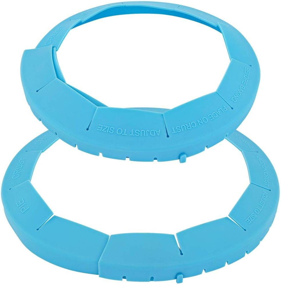Pie Crust Shield Adjustable Reusable Silicone Baking Tool – Prevents Burnt Edges, Set of 3 for Perfect Pies