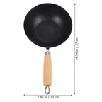 ABOOFAN Small Wok Stir Fry Pan Chinese Wok with Round Bottom Wok Chinese Pow Wok 20cm Japanese Cookware Single Person Wok for Kitchen