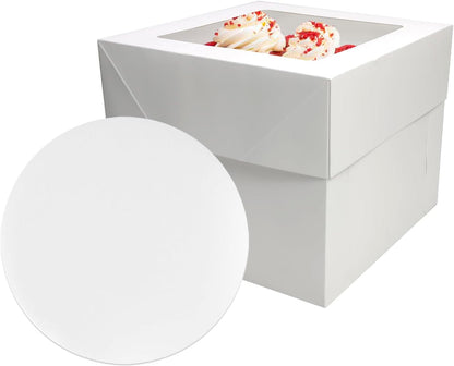 3 sets Cake Boxes 12x12x10 inches with Boards Bakery Boxes for Cakes