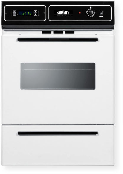 Summit Appliance WTM7212KW 24" Wide Gas Wall Oven with Electronic Ignition, Digital Clock/Timer, Interior Light, Lower Broiler Compartment