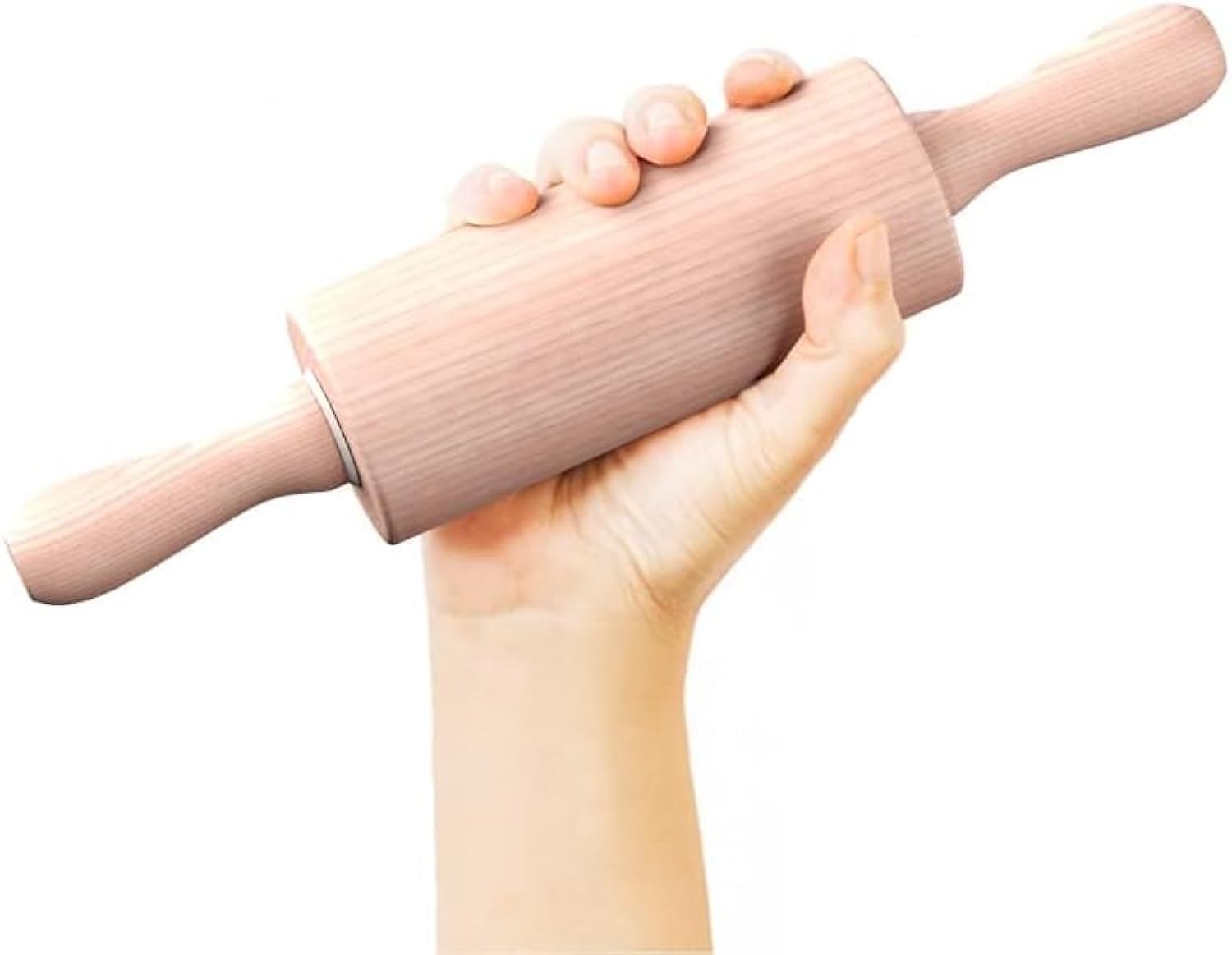 All-Purpose 17.6 Inch Beech Wood Non-Stick Rolling Pin - For Baking, Pizza, Pasta, Pie, Cookies, Pastry.