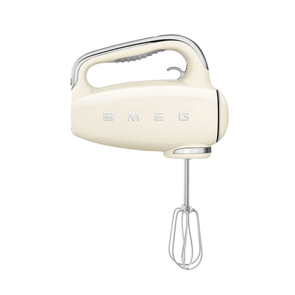 SMEG Cream 50's Retro Style Electric Hand Mixer with Set of Beaters, Set of Dough Hooks and Set of Whisks