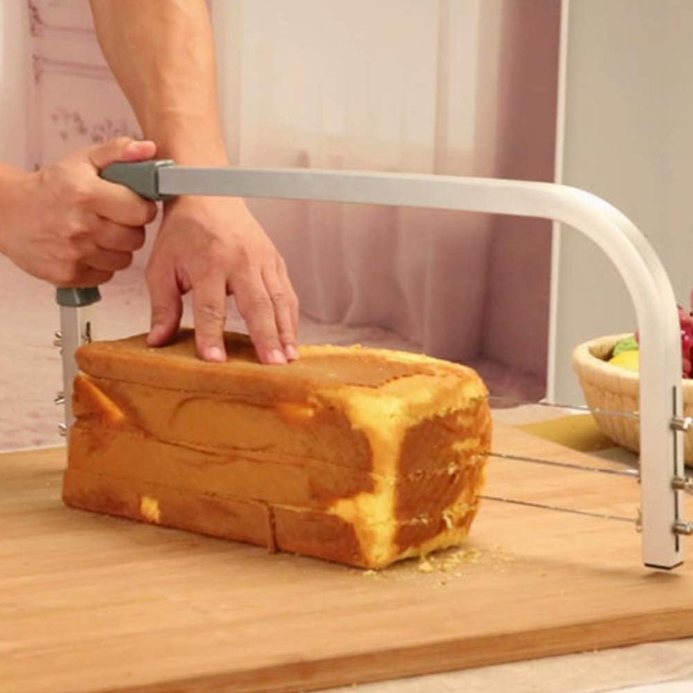 Ejoyous Cake Cutter Leveller, Stainless Steel 3 Wire Slicer for Perfect Cake Cutting Adjustable Cake Leveller Cutting Wire Leveller, for Birthday Layer Cake Ideal Kitchen Baking Tool