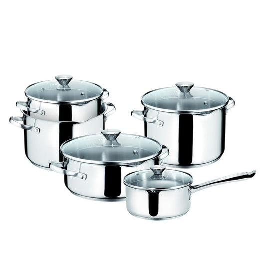 Lagostina Smart Set of Saucepans in Stainless Steel, 9 Pieces)