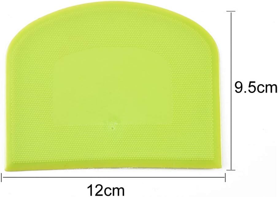 2 Pieces Dough Scraper Bowl Scraper Food-safe Plastic Dough Cutter Flexible Plastic Scraper Practical Bench Scraper Multipurpose Food Scrappers for Bread Dough Cake Fondant Icing, White, Green