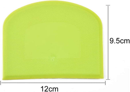 2 Pieces Dough Scraper Bowl Scraper Food-safe Plastic Dough Cutter Flexible Plastic Scraper Practical Bench Scraper Multipurpose Food Scrappers for Bread Dough Cake Fondant Icing, White, Green