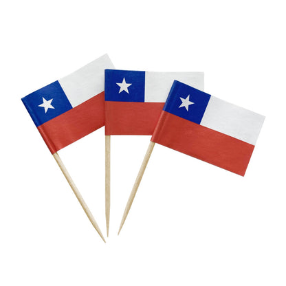 100 Pack USA American Flag US Toothpick Flags, Cocktail Picks Mini Stick Cupcake Toppers Country Picks Party Decoration Celebration Cocktail Food Bar Cake Flags (American)