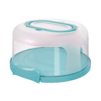 Top Shelf Elements Round Cake Carrier Two Sided Cake Holder Serves as Five Section Serving Tray, Portable Cake Stand Fits 10 inch Cake, Cake Box Comes With Handle, Cake Container Holds Pies (White)