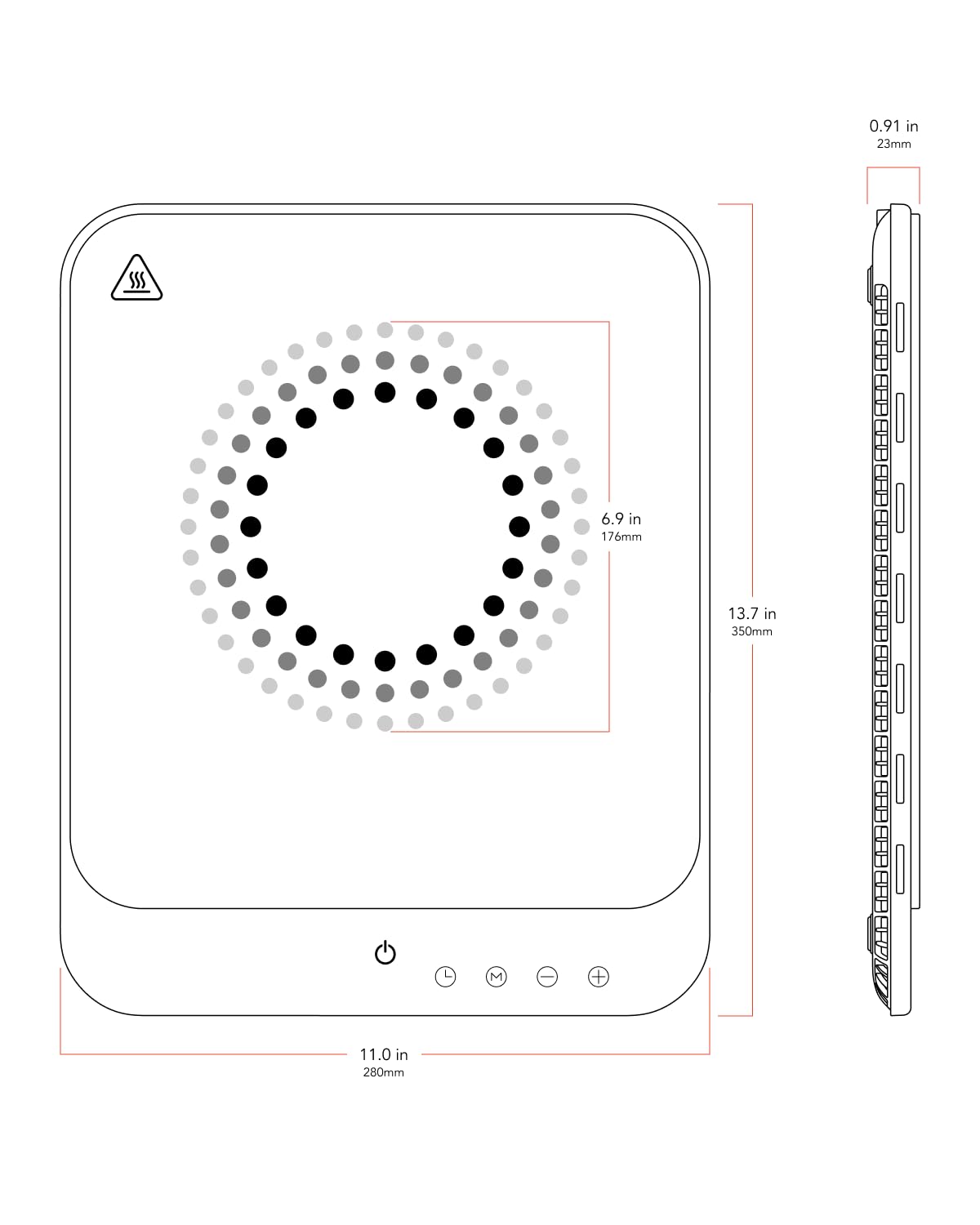AirHood Ultra-Slim Induction Cooker | Countertop Hot Plate with Precision Sensors for 10 Temperature Modes | Eco-Friendly Compact Kitchen Appliance