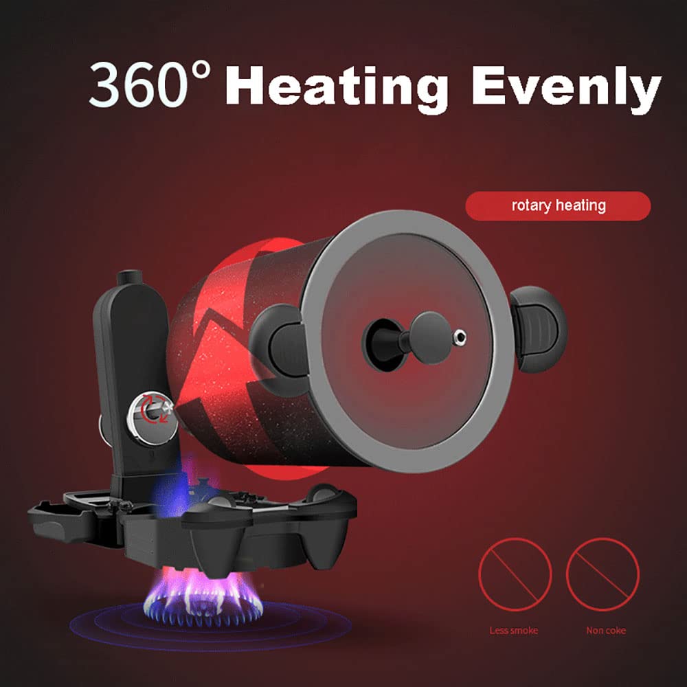 Automatic Cooking Machine 360° Rotatable Stir Fry Machine Multifunctional Stir Fry Pot for Home Outdoor Camping Travel Cooking (RED)